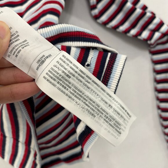 Hollister Top size Small Striped Twisted Front Rib Knit Fitted Y2K - Picture 6 of 8